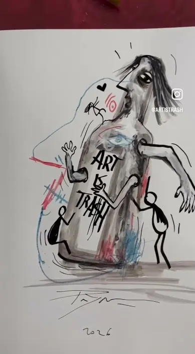 EL TIEMPO #arteurbano #franciscodepajaro #art #streetart El tiempo – street art in Barcelona: scene from the Art Is Trash video by Francisco de Pájaro