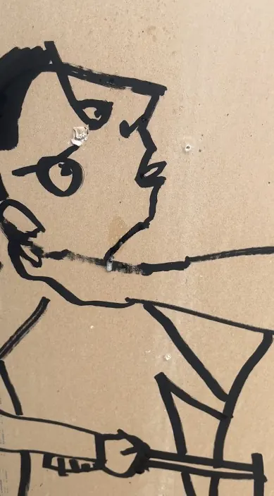 FÚTBOL # #arteurbano #art #franciscodepajaro Fútbol – street art in Barcelona: scene from the Art Is Trash video by Francisco de Pájaro