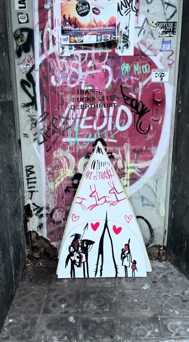 TIPI # #arteurbano #art #franciscodepajaro #arte #streetart Tipi – street art in Barcelona: scene from the Art Is Trash video by Francisco de Pájaro